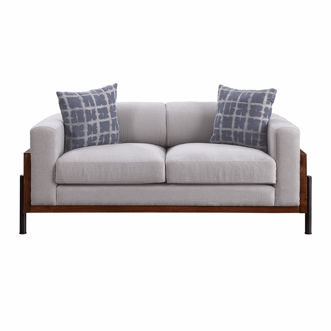 Metal Wood Fluffy Sofa with Iron Legs - Furnishiaa -  -